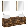 vidaXL Badkamermeubelset 5 pcs Gerookt eiken Bewerkt hout en glas