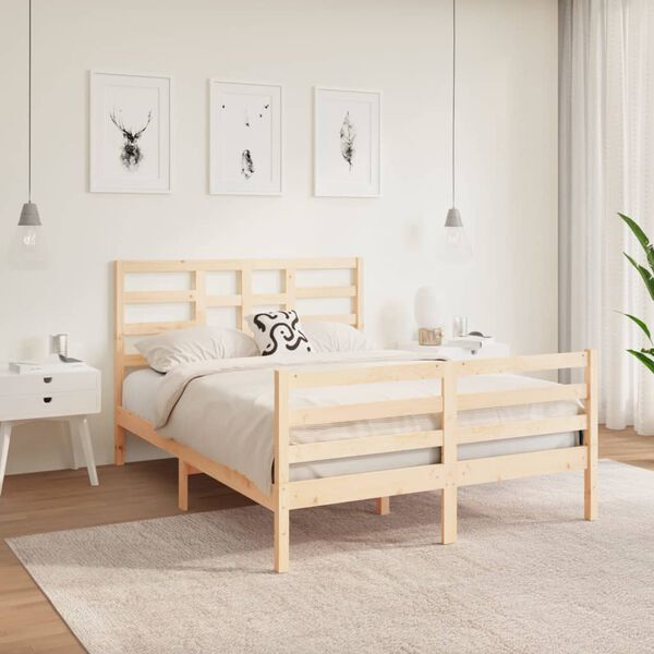 vidaXL Bedframe massief hout 140x190 cm