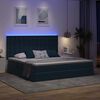 vidaXL Opbergbed met LED met matras Donkerblauw 200 x 200 cm Fluweel
