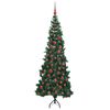 vidaXL Hoek Kunstkerstboom met 300 LED Groen 180 cm PVC en Metaal