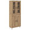 vidaXL Hoge kast Artisan Eiken 69,5 x 34 x 90 cm Bewerkt hout
