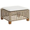 vidaXL Tuinkruk met kussen 63,5x56x32 cm poly rattan beige