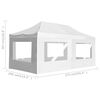 vidaXL Partytent inklapbaar met wanden 6x3 m aluminium wit