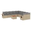 vidaXL 11-delige Loungeset met kussens poly rattan gemengd beige