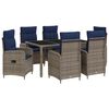vidaXL Buiten eettafelset 7 st poly rattan