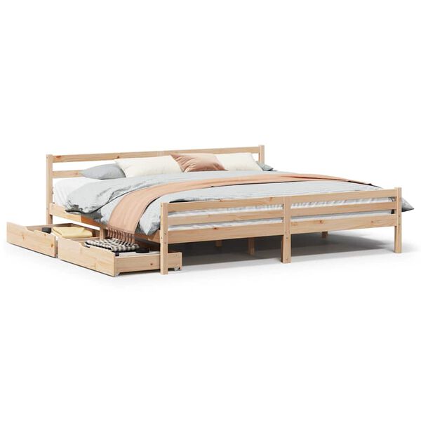 vidaXL Bedframe zonder matras massief grenenhout 200x200 cm