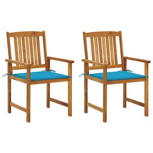 vidaXL Tuinstoelen 2 st met kussens massief acaciahout