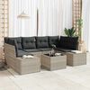 vidaXL Tuin Sofa Set met kussen 7 pcs Lichtgrijs poly rattan
