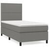 vidaXL Boxspring met matras stof donkergrijs 90x190 cm