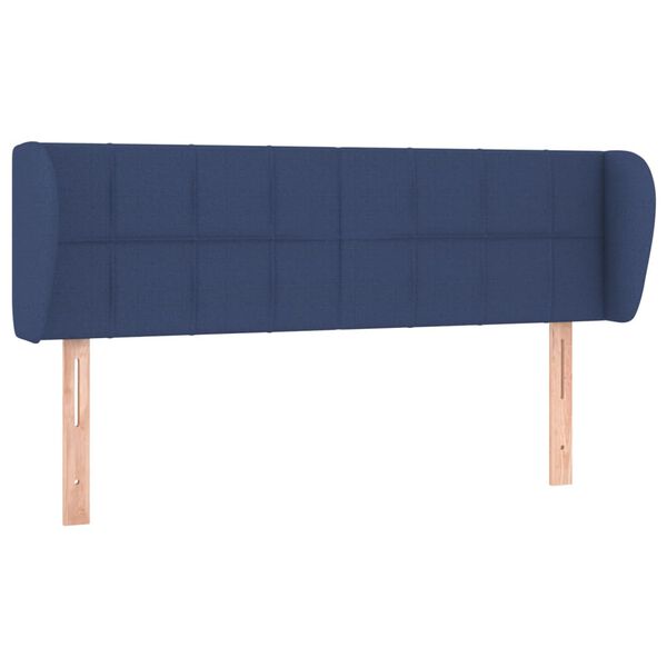 vidaXL Hoofdbord met randen 147x23x78/88 cm stof blauw