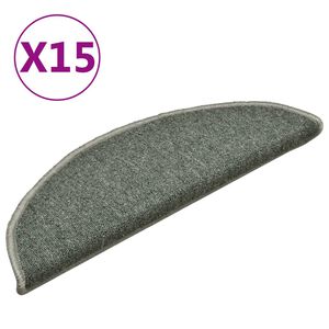 vidaXL Trapmatten 15 st 56x17x3 cm Donkergroen Halfrond