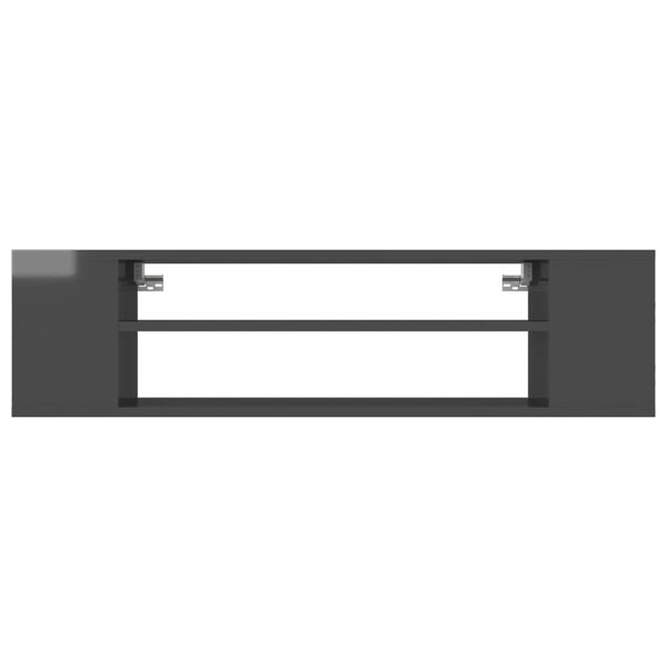 vidaXL Tv-hangmeubel 100x30x26,5 cm bewerkt hout hoogglans grijs