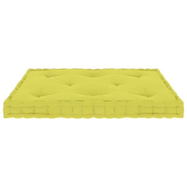 vidaXL Palletvloerkussen 73x40x7 cm katoen appeltjesgroen