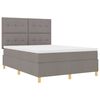 vidaXL Boxspringbed met matras met hoofdeinde Taupe 140 x 200 cm Stof