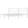 vidaXL Bedframe met hoofdbord metaal wit 183x213 cm