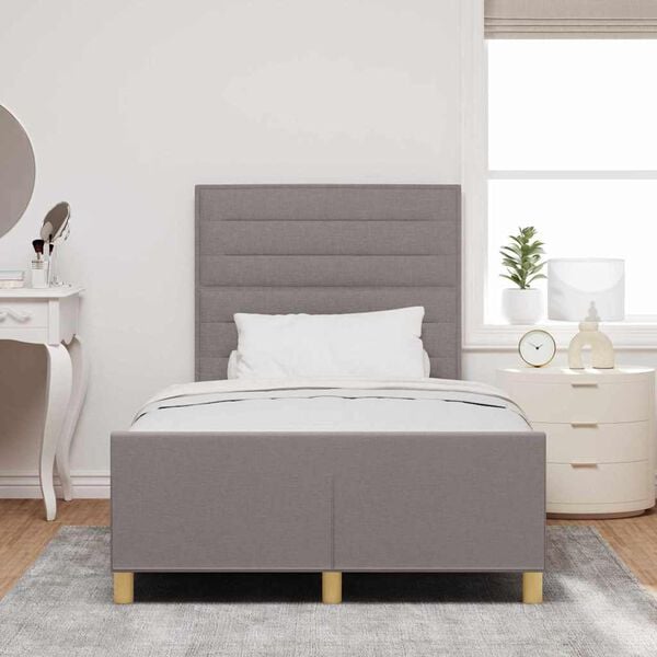 vidaXL Bedframe met hoofdeinde Taupe 120 x 200 cm Stof