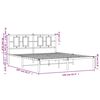 vidaXL Bedframe met hoofdbord metaal wit 150x200 cm