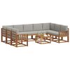 vidaXL Buiten bankenset met kussen 10 pcs Natuurlijk en Lichtgrijs