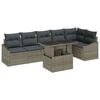 vidaXL Tuin Sofa Set 7 pcs Grijs poly rattan & Gepoedercoat staal