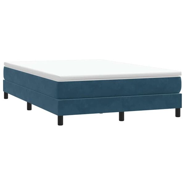 vidaXL Boxspring zonder matras fluweel donkerblauw 160x220 cm