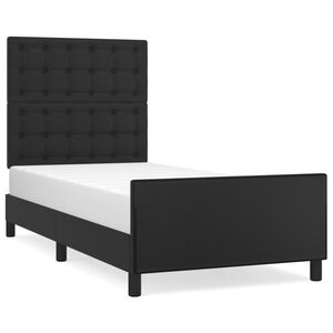 vidaXL Bedframe met hoofdbord kunstleer zwart 80x200 cm