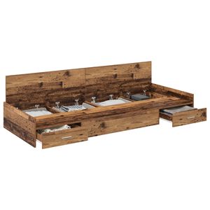vidaXL Bedframe met hoofdeinde Oud Hout 100 x 200 cm Bewerkt hout