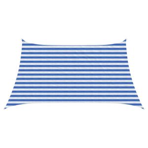 vidaXL Zonneschaduwzeil Rechthoekig 3/4 x 2 m HDPE Blauw en Wit