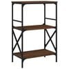 vidaXL Boekenkast 3-laags 59x35x90,5 cm bewerkt hout bruin eikenkleur
