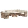 vidaXL Tuinbankenset 10 st Beige poly rattan