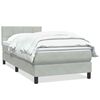 vidaXL Boxspring met matras fluweel lichtgrijs 80x210 cm
