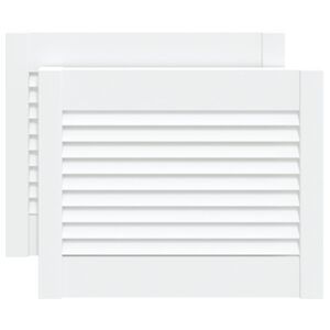 vidaXL Kastdeuren met lamellen 2 st 39,5x49,4 cm grenenhout wit