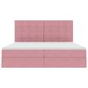 vidaXL Opslag bed met matras met matras Roze 200 x 200 cm Fluweel
