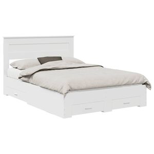vidaXL Bedframe met hoofdeinde met lade Wit 140 x 190 cm Bewerkt hout