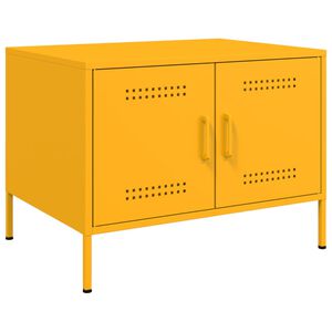 vidaXL Salontafel 68x50x50,5 cm staal mosterdgeel