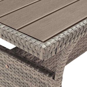 vidaXL Tuintafel 120x70x66 cm poly rattan grijs