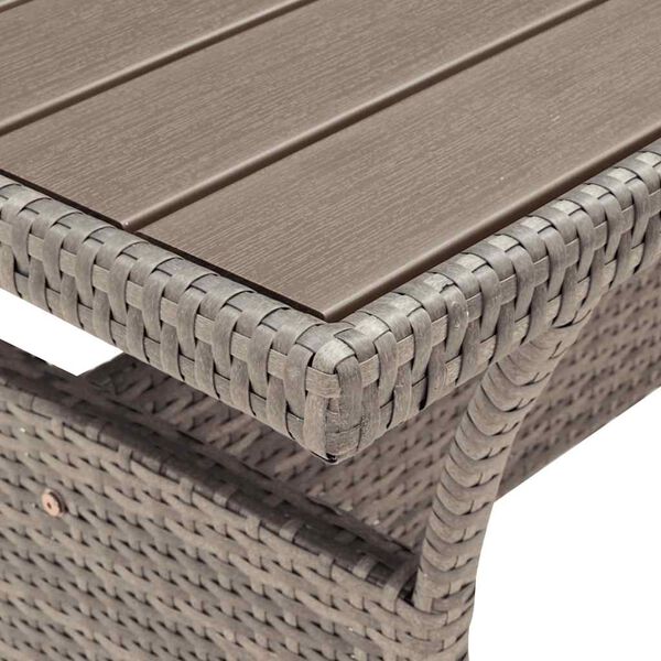vidaXL Tuintafel 120x70x66 cm poly rattan grijs