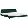 vidaXL Bed met matras "Dover" fluweel donkergroen 200x200 cm
