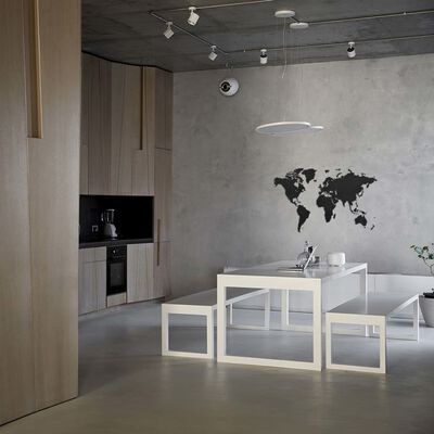 MiMi Innovations Wereldkaart muurdecoratie Luxury 130x78 cm hout zwart