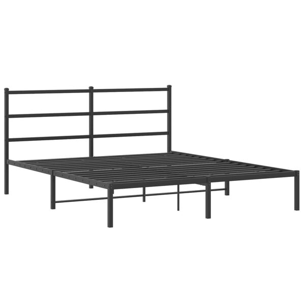 vidaXL Bedframe met hoofdbord metaal zwart 160x200 cm