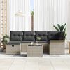vidaXL Tuin Sofa Set met kussen 7 pcs Lichtgrijs poly rattan