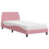 vidaXL Bed met matras "Dover" fluweel roze 80x200 cm