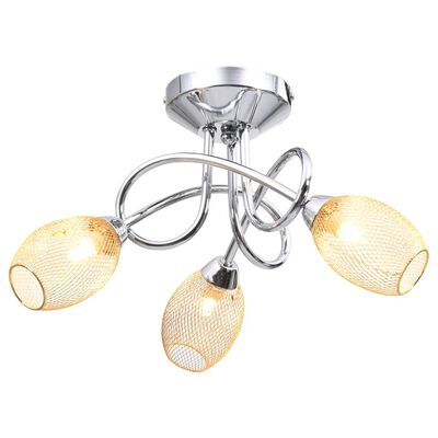 vidaXL Plafondlamp met vergulde kappen voor 3 x G9 peertjes