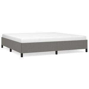 vidaXL Bedframe zonder matras stof donkergrijs 200x200 cm