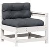 vidaXL 6-delige Loungeset met kussens massief grenenhout wit