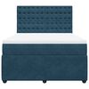 vidaXL Boxspring met matras fluweel donkerblauw 160x200 cm