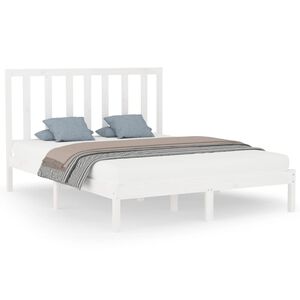 vidaXL Bedframe massief hout wit 160x200 cm