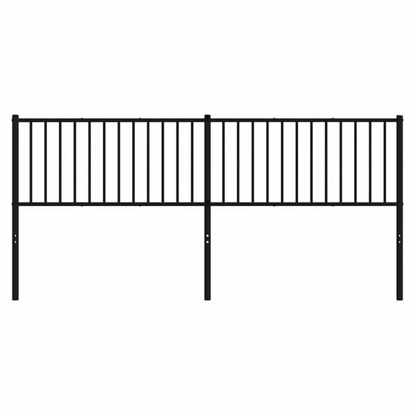 vidaXL Vervangend hoofdbord metaal zwart 200 cm