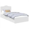 vidaXL Opslag bed met lade met hoofdeinde Wit 90 x 190 cm Bewerkt hout