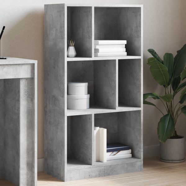 vidaXL Boekenkast 57x28,5x107,5 cm bewerkt hout betongrijs