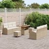 vidaXL Tuin Sofa Set met kussen 9 pcs Beige Poly riet